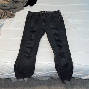 Forever 21 Distressed High-Wasted Ripped Jeans